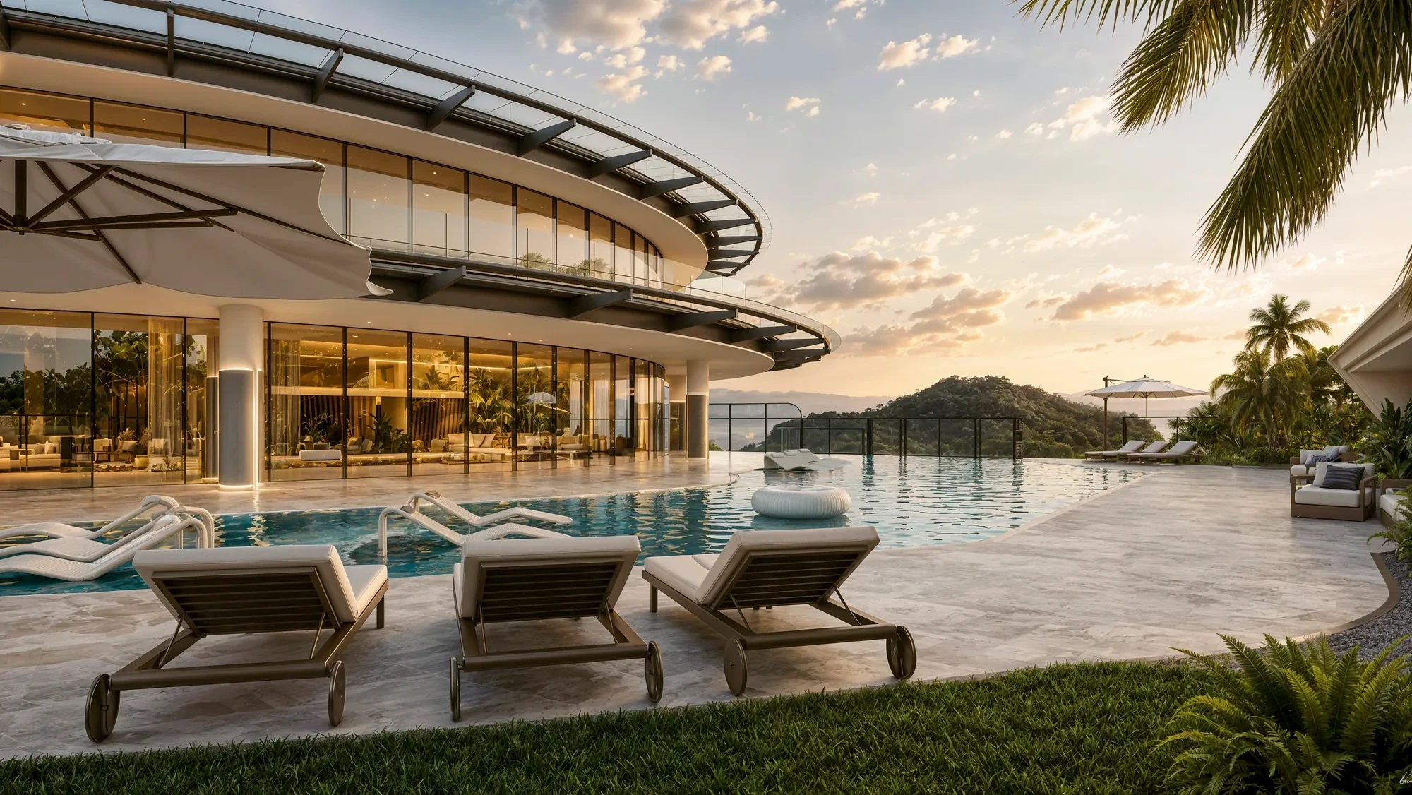Dorado villa at dusk