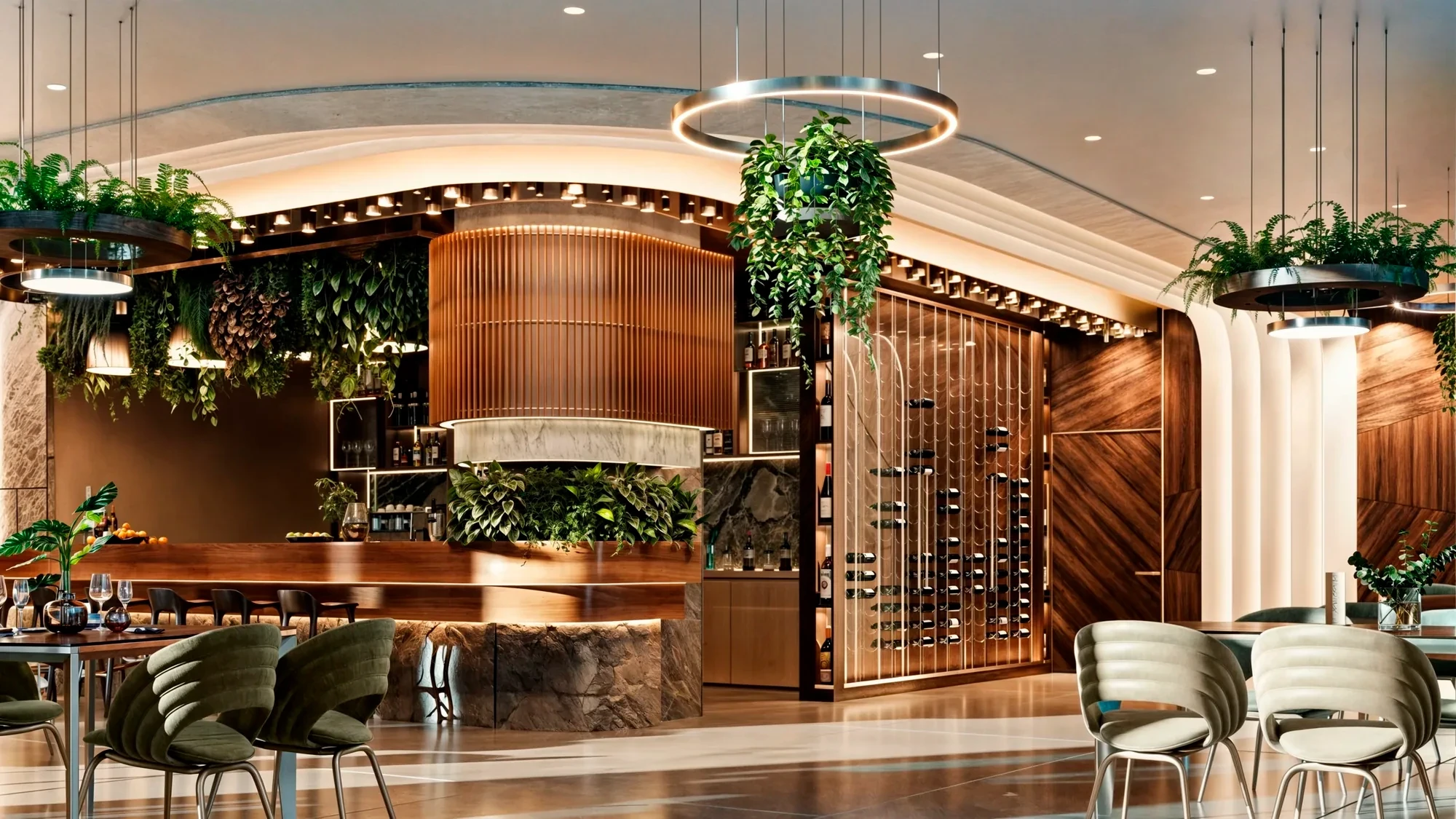 Restaurant seating open to the terrace