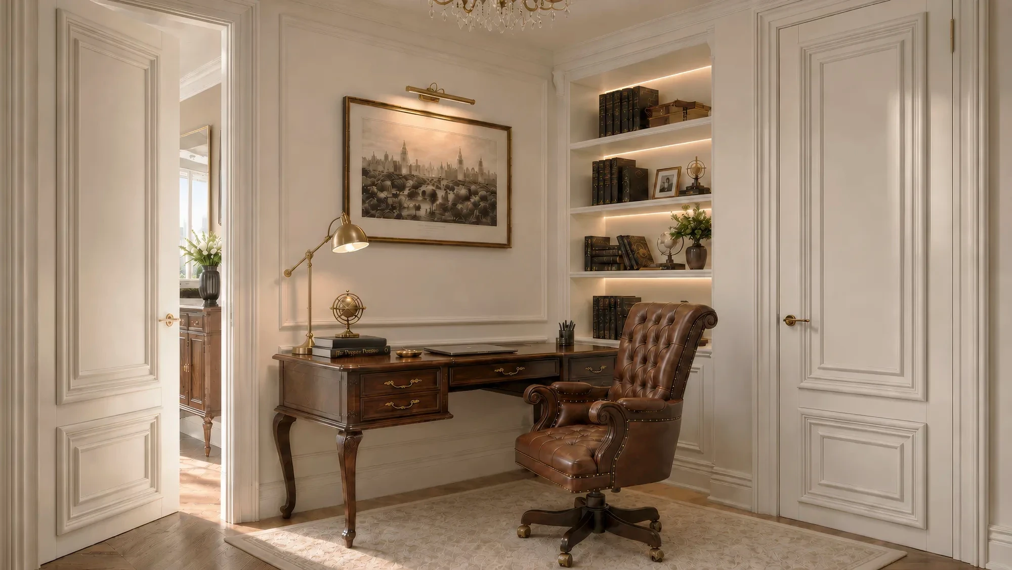Private study with built in shelving