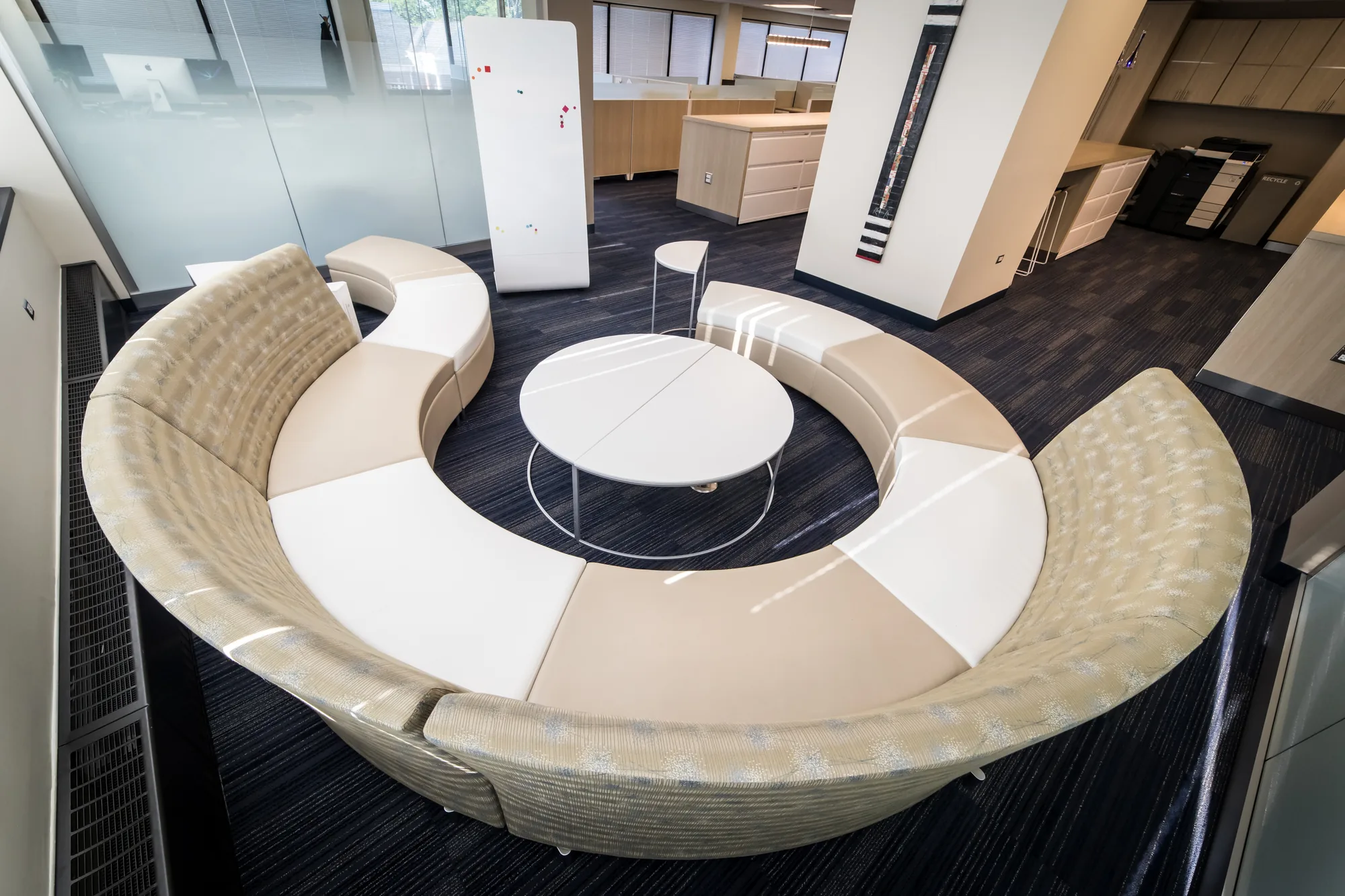 Round conference room under skylight