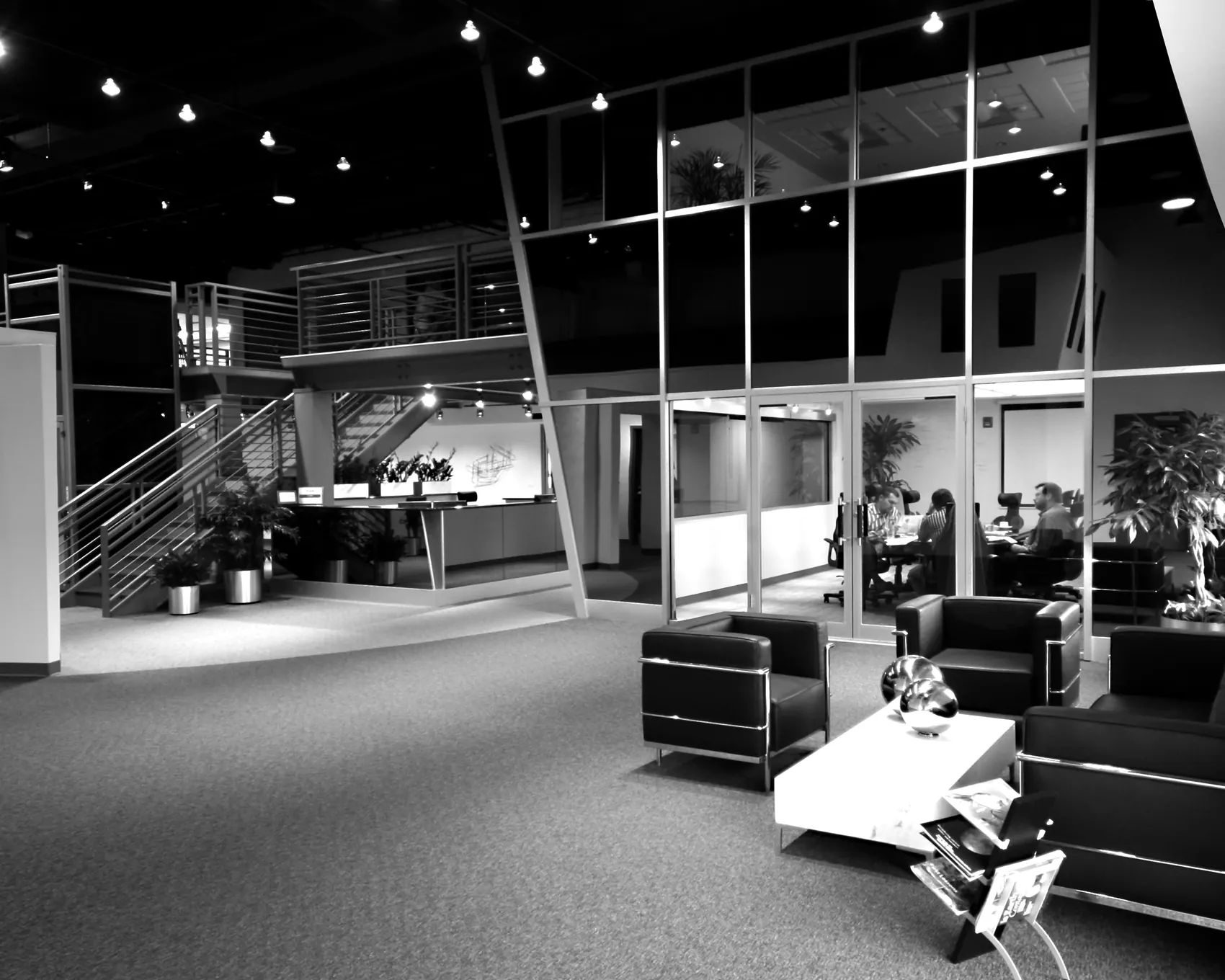 Mezzanine and stair